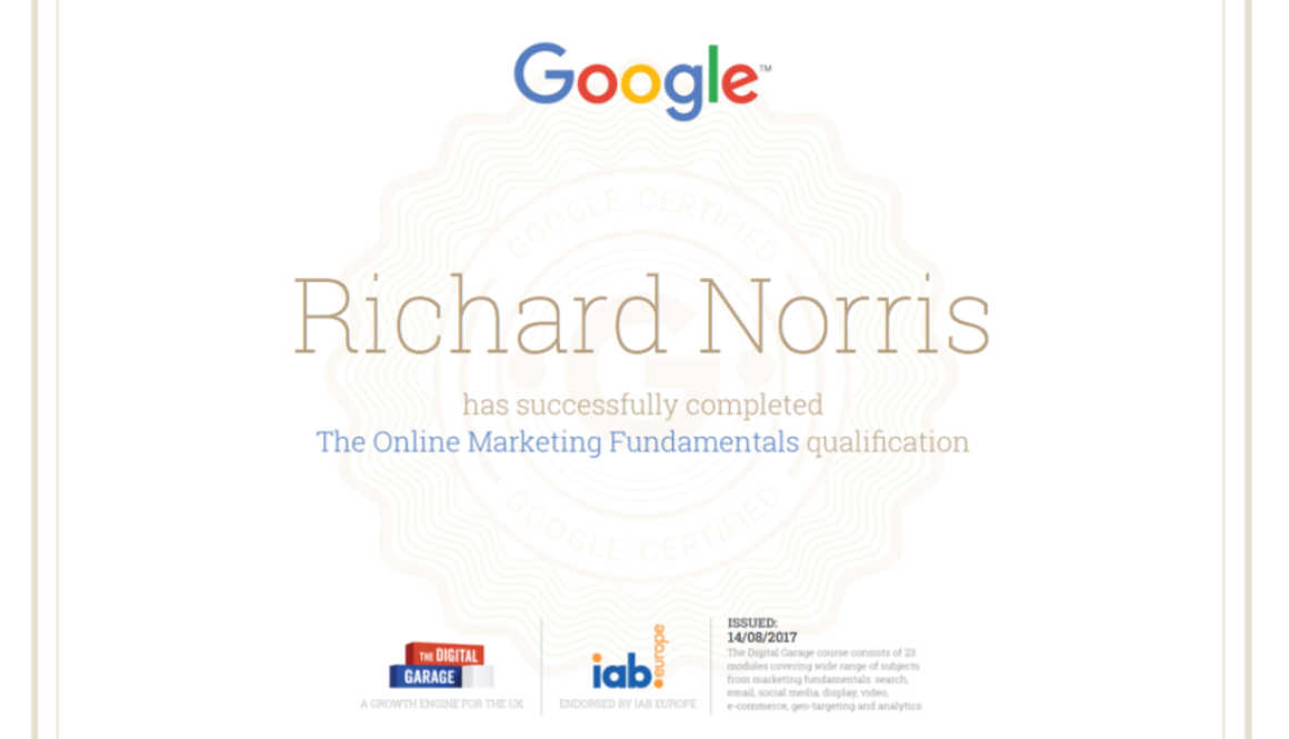 Richard Norris google certficate
